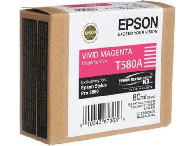 

Картридж для струйного принтера Epson T580A (C13T580A00) пурпурный, оригинал, C13T580A00