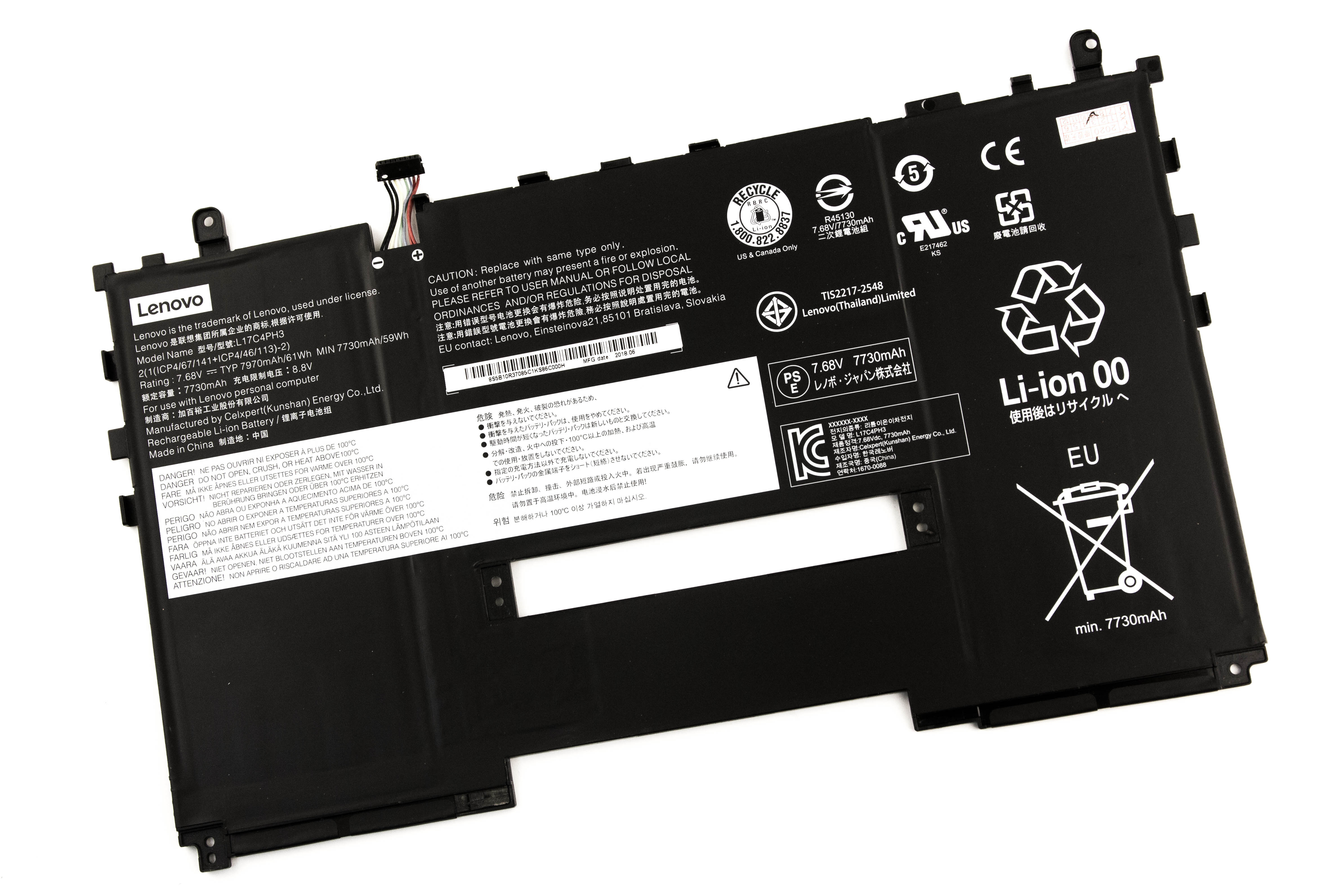 

Аккумулятор для ноутбука Lenovo Yoga C630 (7.68V 7970mAh) ORG L17C4PH3 L17M4PH3
