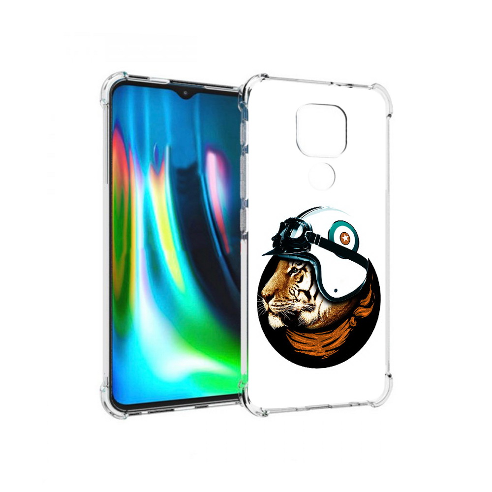 

Чехол MyPads Tocco для Motorola Moto G9 Play Тигр в шлеме (PT227081.347.171), Прозрачный, Tocco