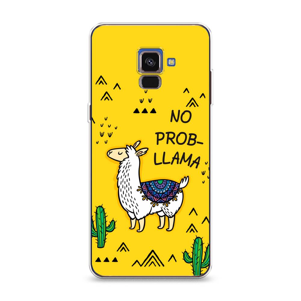 

Чехол Awog на Samsung Galaxy A8 2018 "No probLLama", Разноцветный, 25450-2