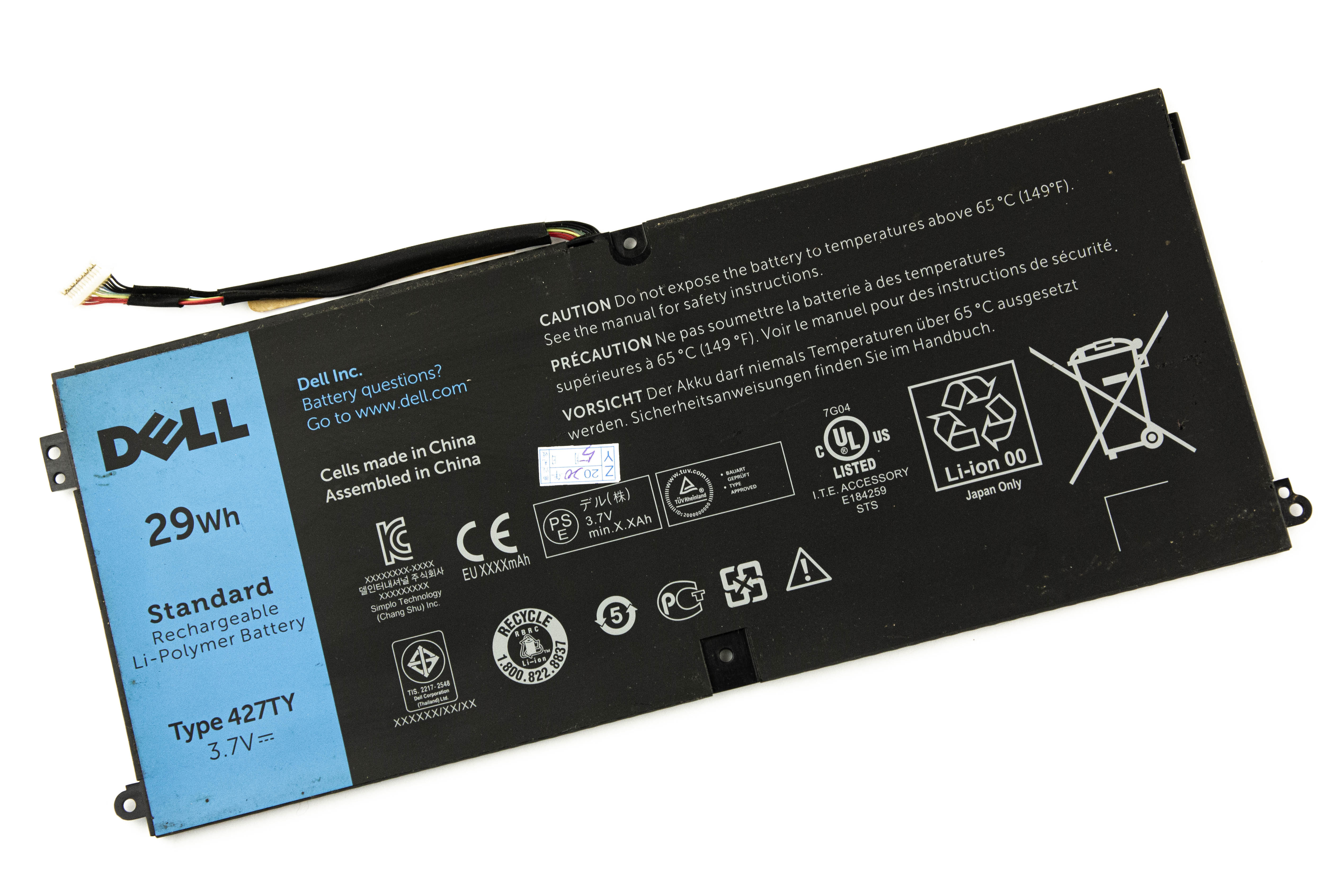 

Аккумулятор для ноутбука Dell Tablet 10 PC (3.7V 29Wh) 427TY DXR10