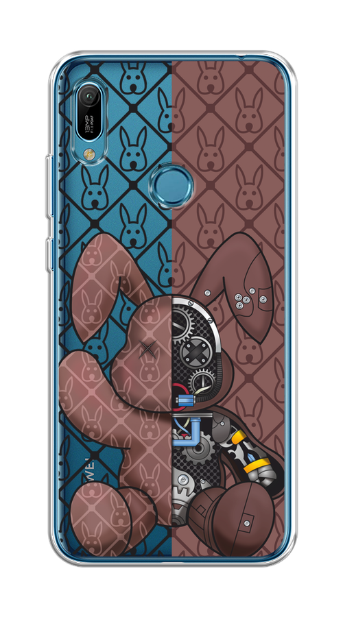 

Чехол на Huawei Y6 2019/Honor 8a/8a Pro/Y6s "Киборг-заяц шоколадный", Коричневый;черный;прозрачный, 68750-1