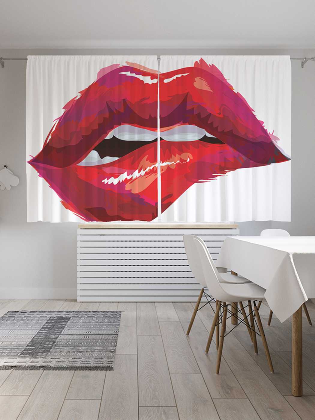 

Классические шторы JoyArty "Губы соблазнения", серия Oxford DeLux, 2 полотна 145x180 см, Губы соблазнения