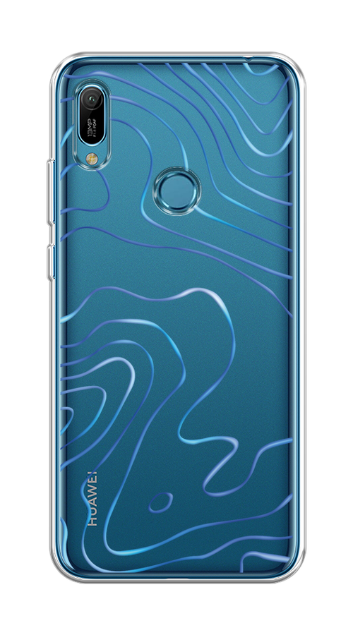 

Чехол на Huawei Y6 2019/Honor 8a/8a Pro/Y6s "Blue lines", Прозрачный;синий, 68750-1