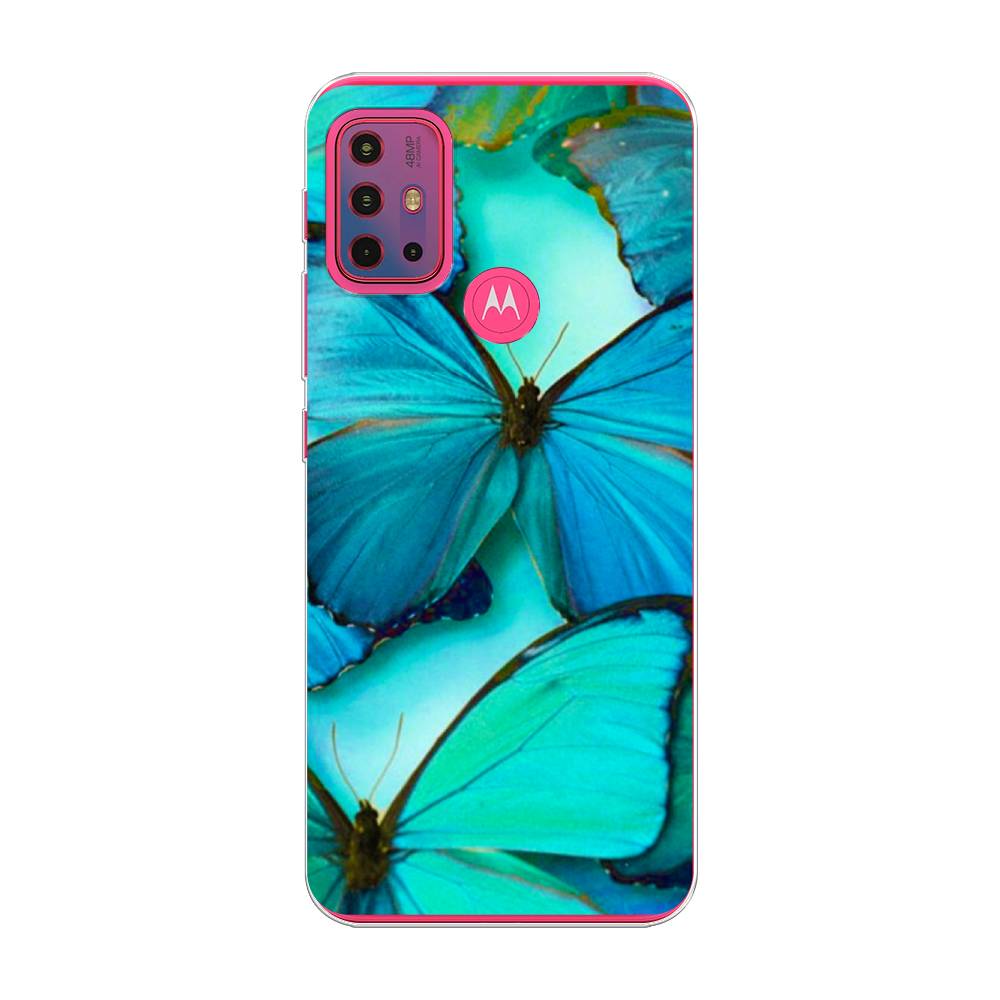 фото Силиконовый чехол "неоновые бабочки" на motorola moto g20 awog