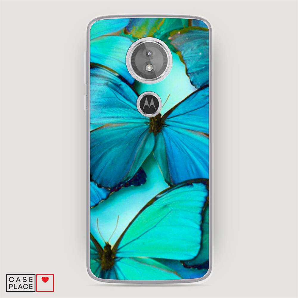 фото Силиконовый чехол "неоновые бабочки" на motorola moto e5 awog