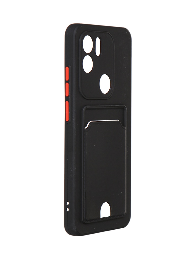 Чехол DF для Xiaomi Redmi A1+ Silicone с отделением для карты Black xiCardCase-04