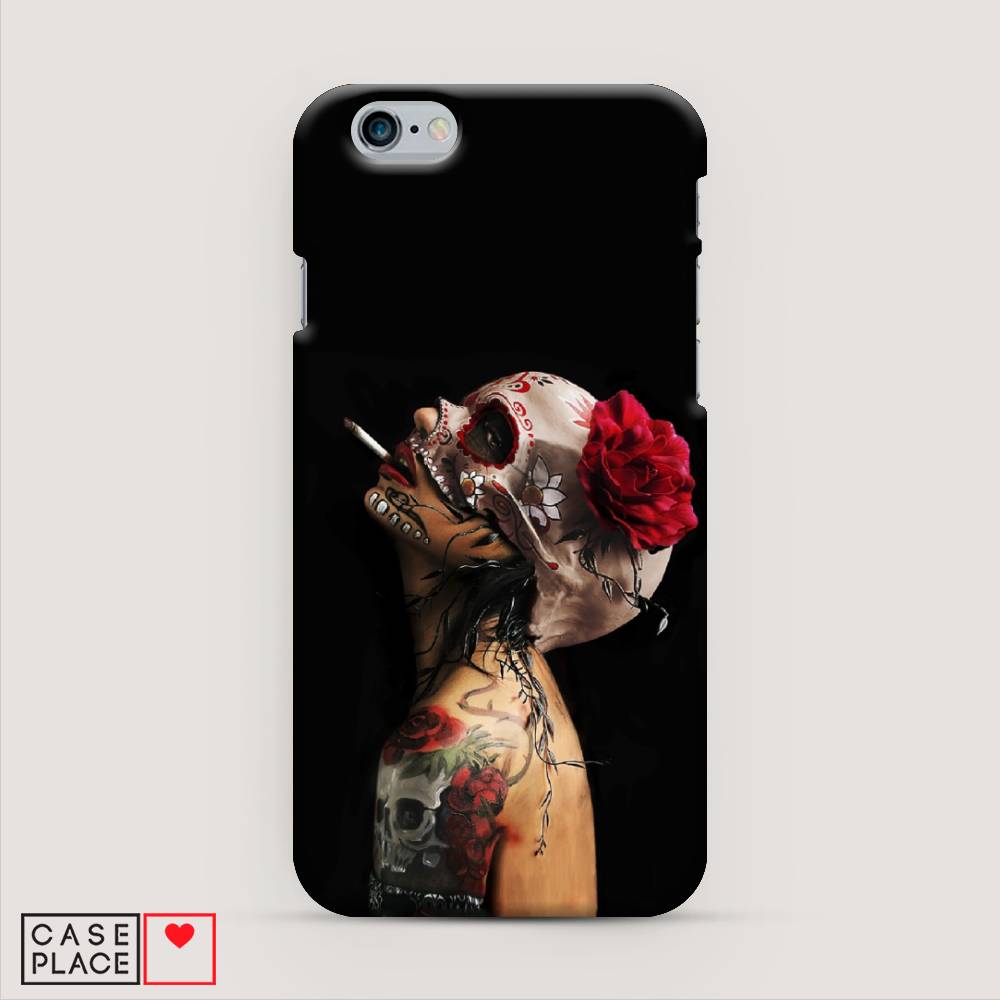 

Пластиковый чехол "Девушка с черепом" на Apple iPhone 6, 10420-7