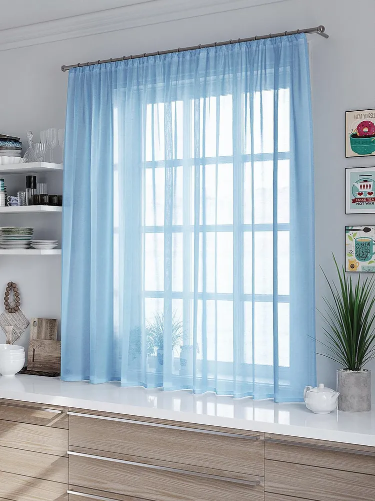 

Тюль Miazzo 600х250 см Голубая , в гостиную, детскую, спальню Турция
