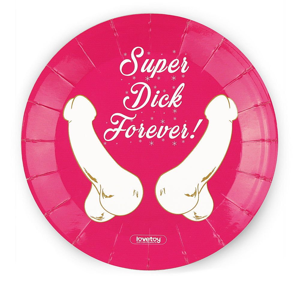 фото Бумажные тарелки lovetoy super dick forever розовые 18 см 6 шт.