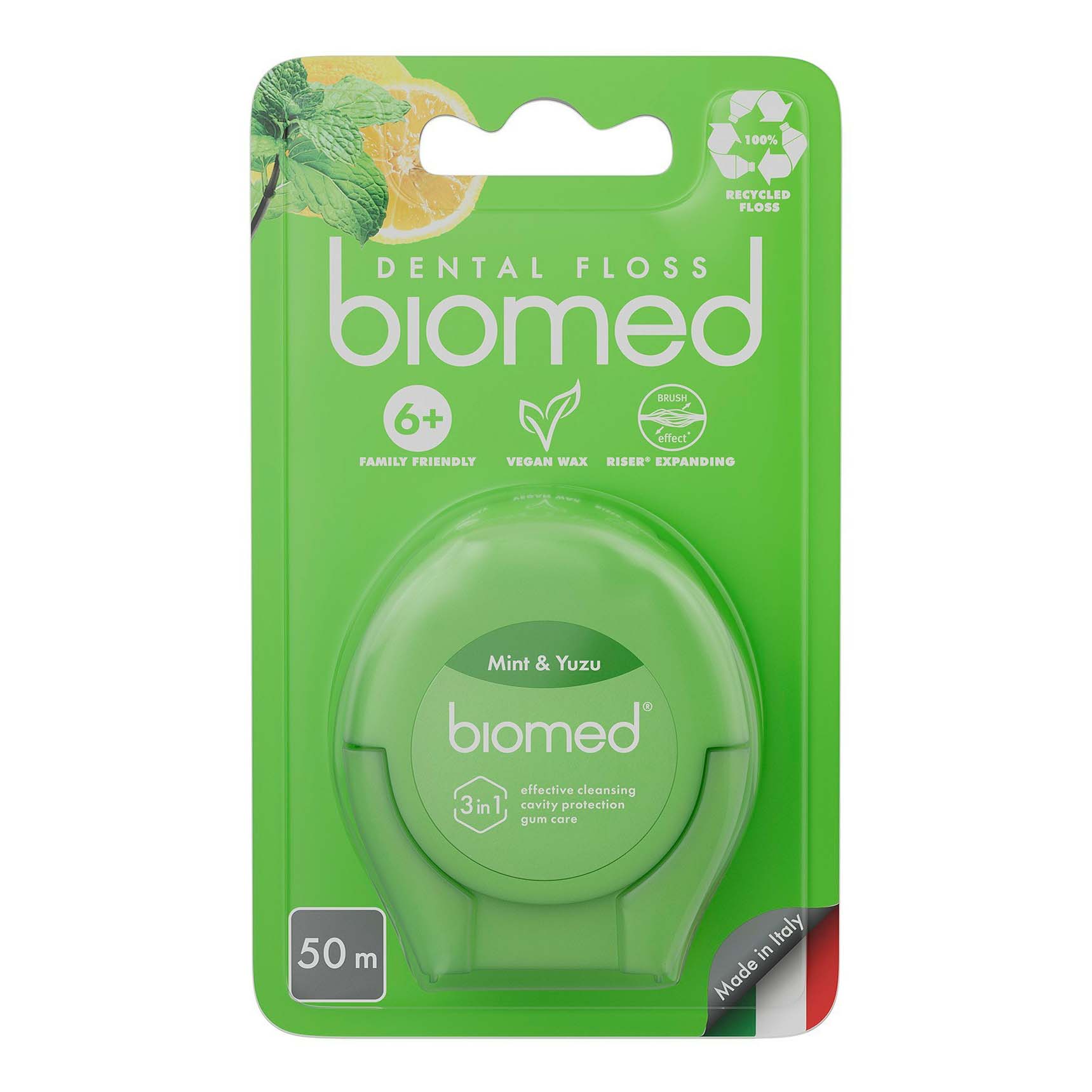 Зубная нить BioMed мята-юдзу 50 м зубная нить biomed мята и юдзу 50 м