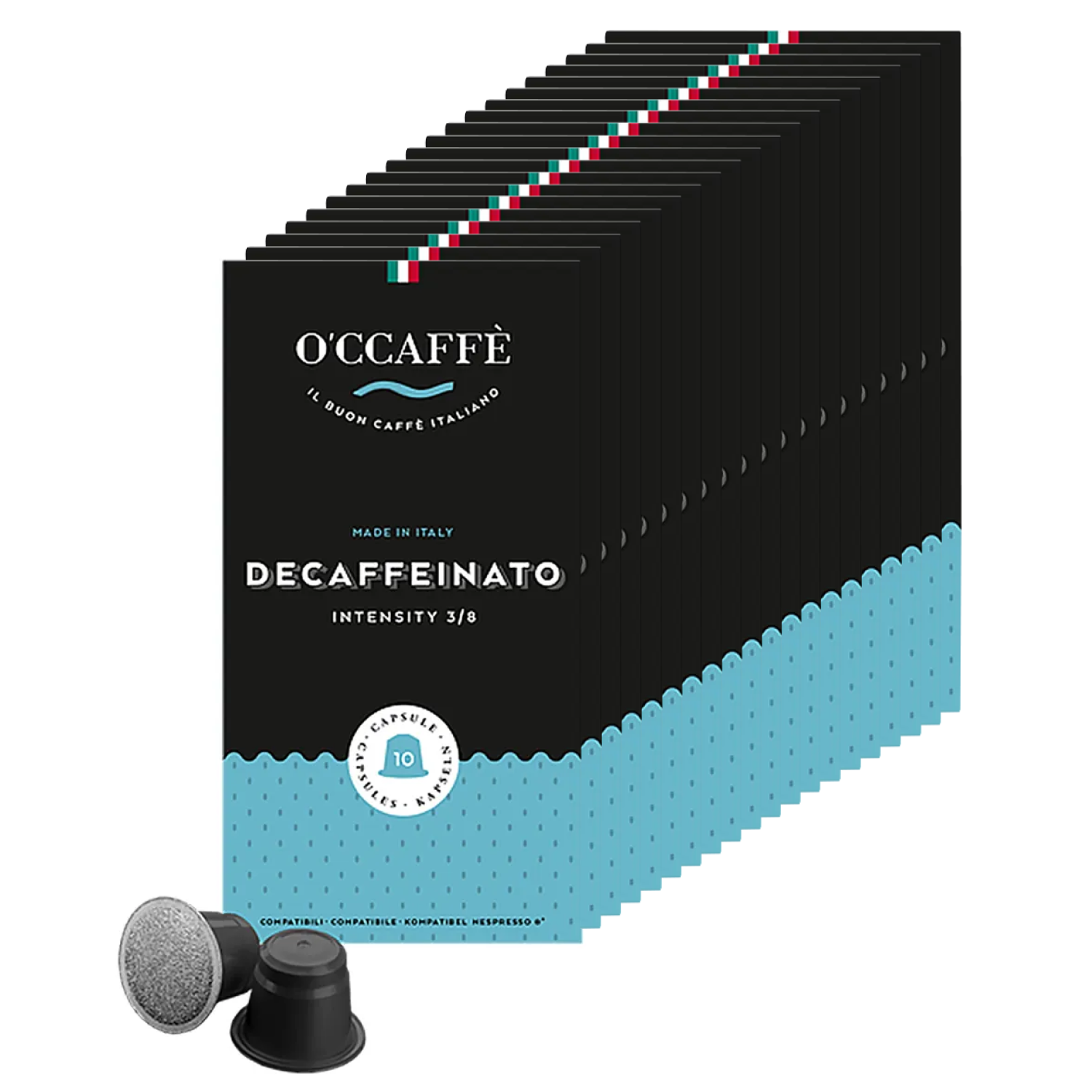 Кофе в капсулах O'CCAFFE Decaffeinato для системы Nespresso, 20 уп 10 шт