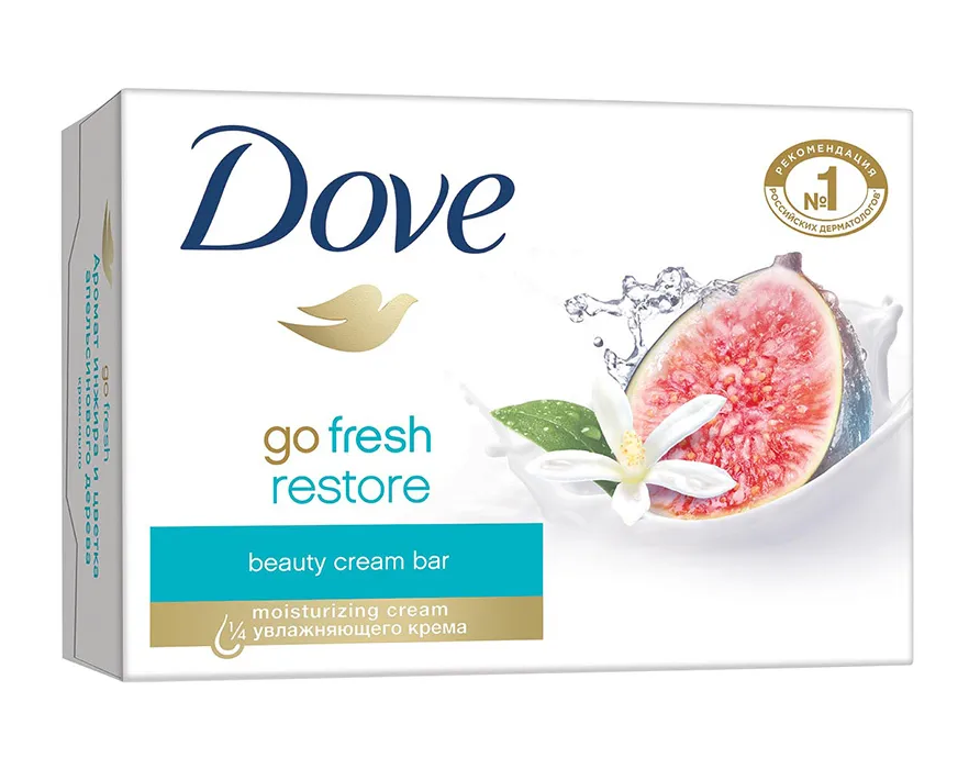 

Мыло косметическое Dove Restoring инжир и лепестки апельсина 3 шт, dove01