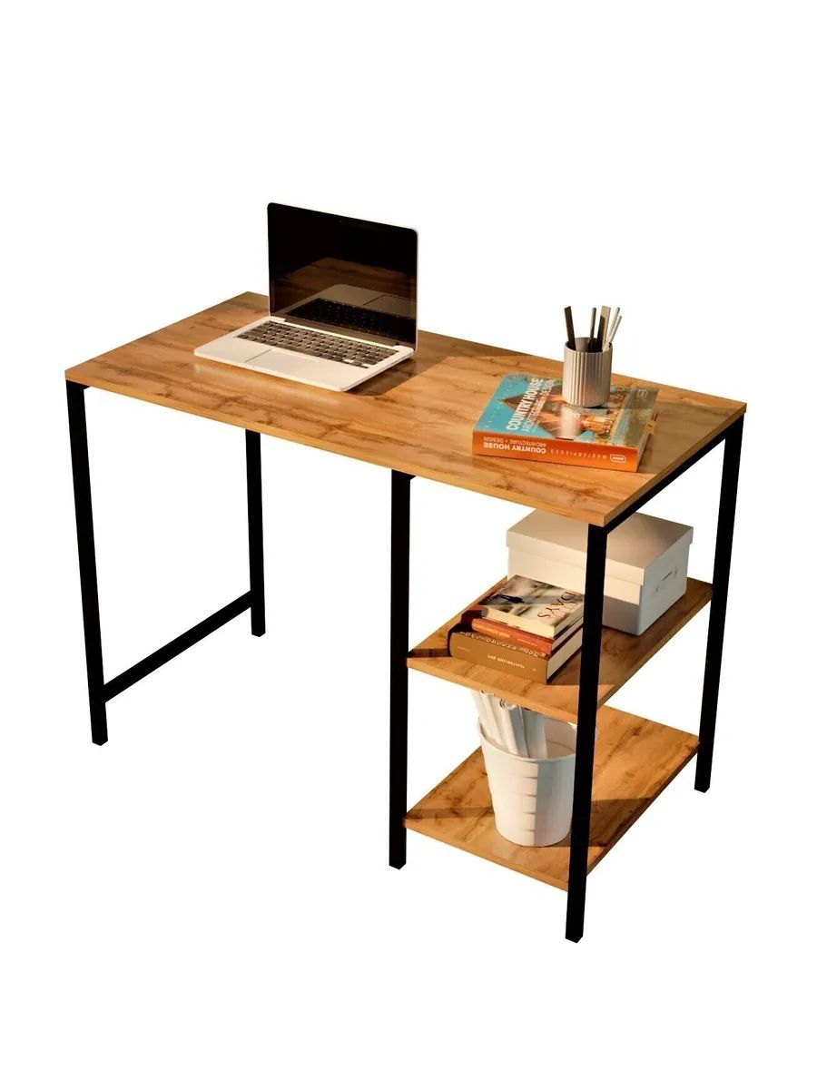 Письменный стол в стиле лофт с полками WOODSTEEL, PS100/50/73