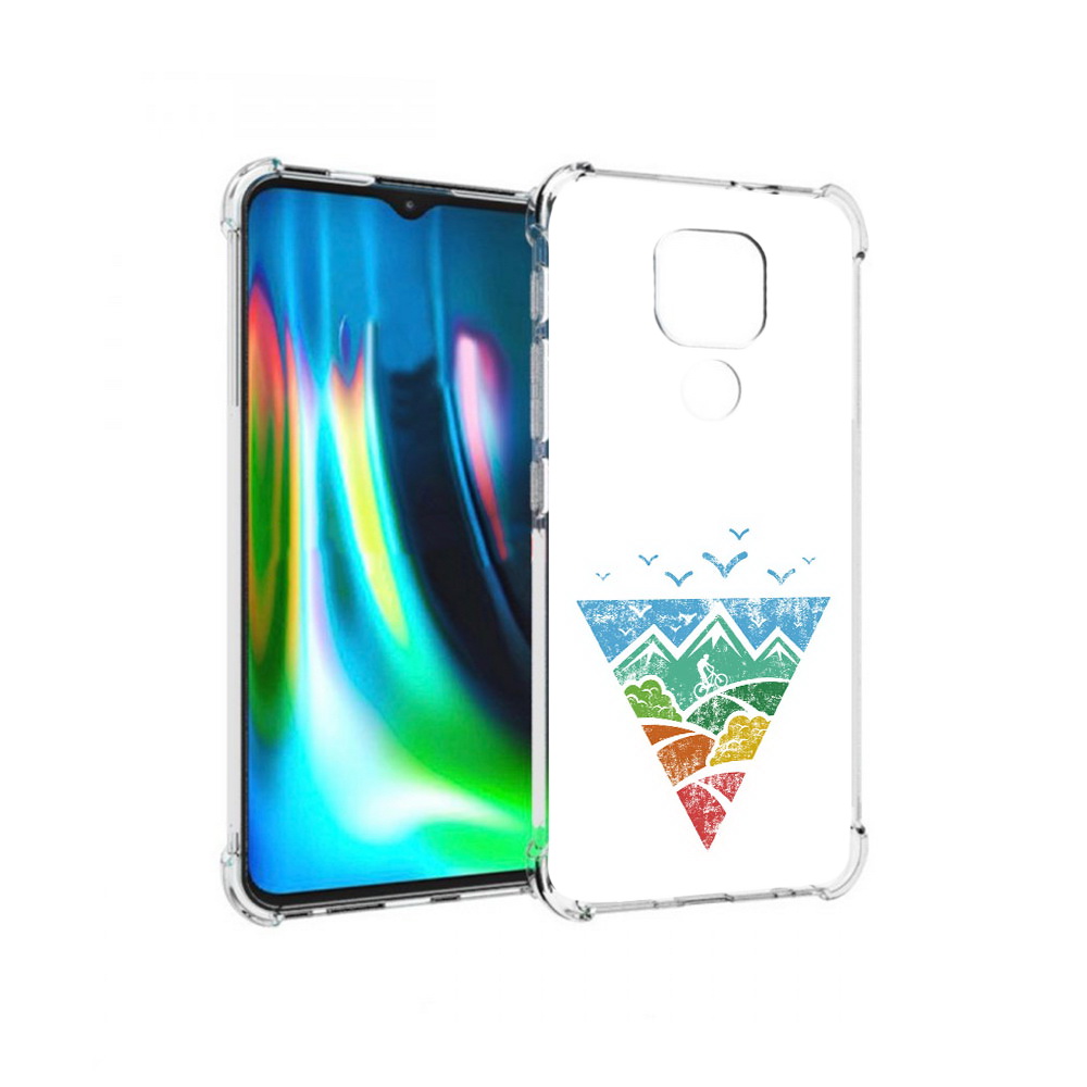 

Чехол MyPads Tocco для Motorola Moto G9 Play Лес земля море чайки (PT227081.347.105), Прозрачный, Tocco