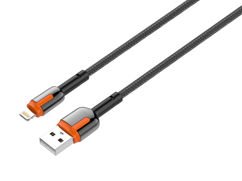 фото Кабель ldnio ls592 usb - lightning 2.4a 2m black-orange ld_c3822