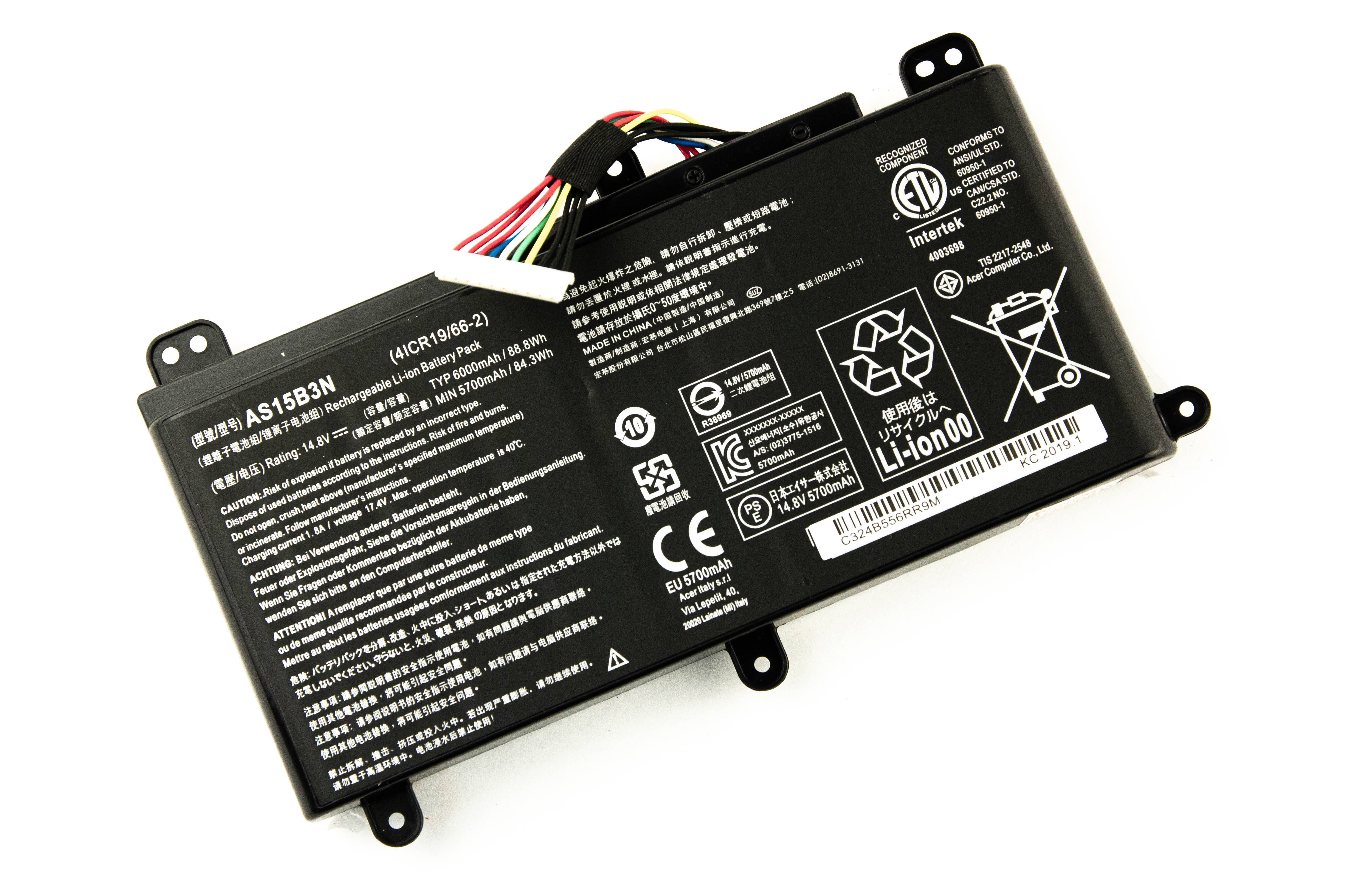 

Аккумулятор для ноутбука Acer G9-591G9-592 G9-791 G9-792 (14.8V 5700mAh) AS15B3N