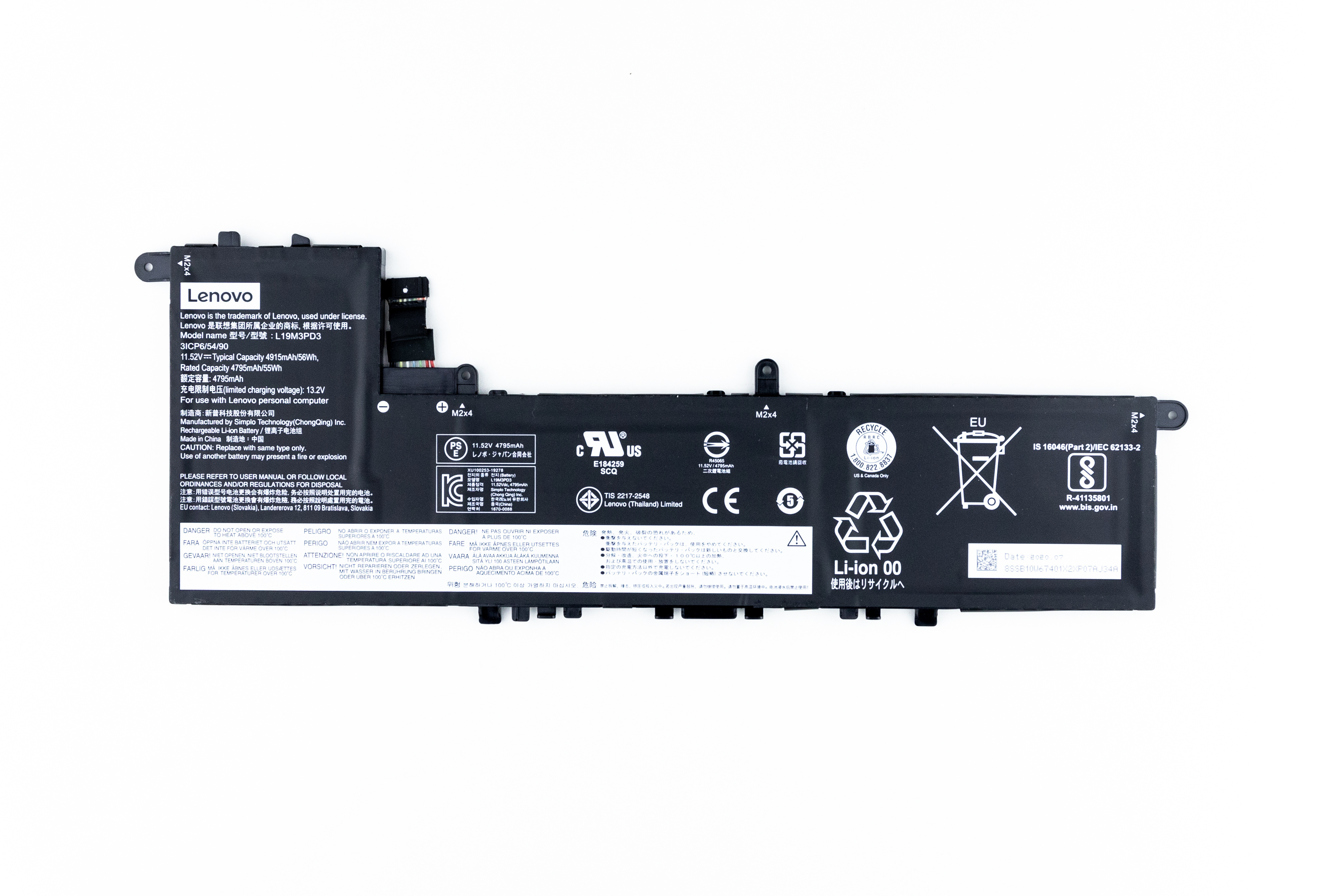 

Аккумулятор для ноутбука Lenovo S540-13API (11.55V 4850mAh) ORG L19D3PD3 L19M3PD3