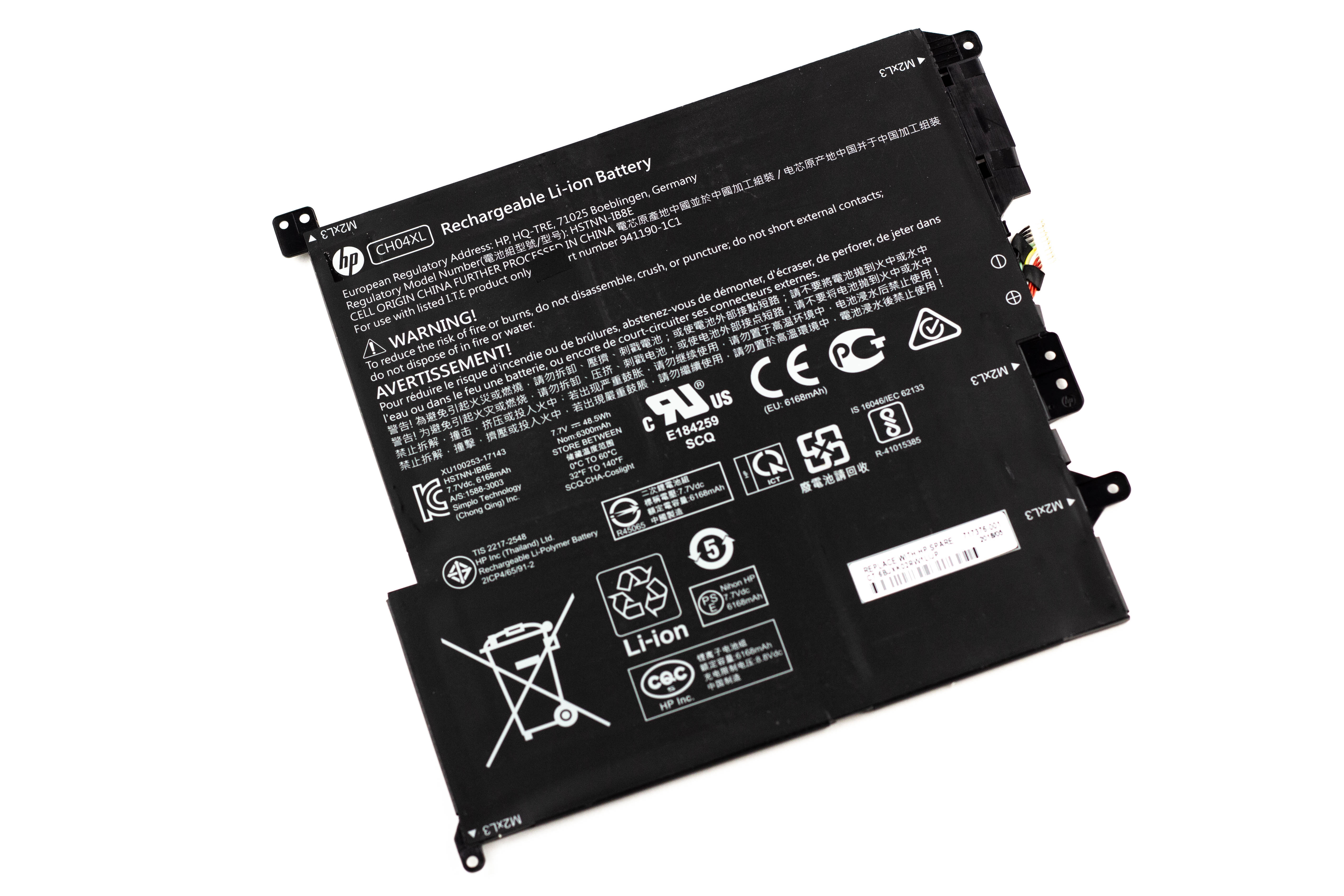 

Аккумулятор для ноутбука HP 12-f Chromebook X2 (7.7V 6300mAh) ORG CH04XL