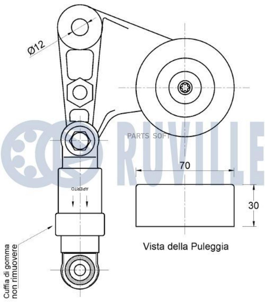 

Натяжитель Приводного Ремня Nissan Patrol Gr V (Y61) 1998 - Ruville арт. 542814