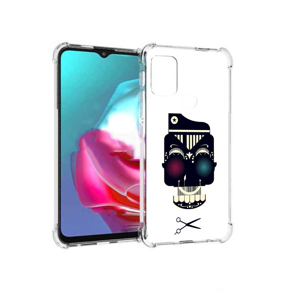

Чехол MyPads Tocco для Motorola Moto G черно белый скелет с яркими глазами, Прозрачный, Tocco