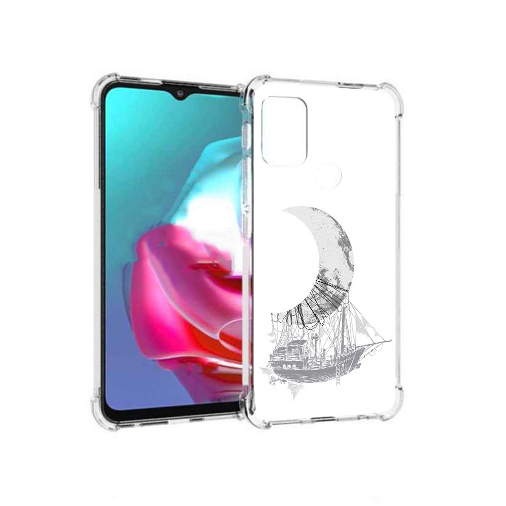 

Чехол MyPads Tocco для Motorola Moto G черно белый корабль полумесяц (PT227061.346.684), Прозрачный, Tocco
