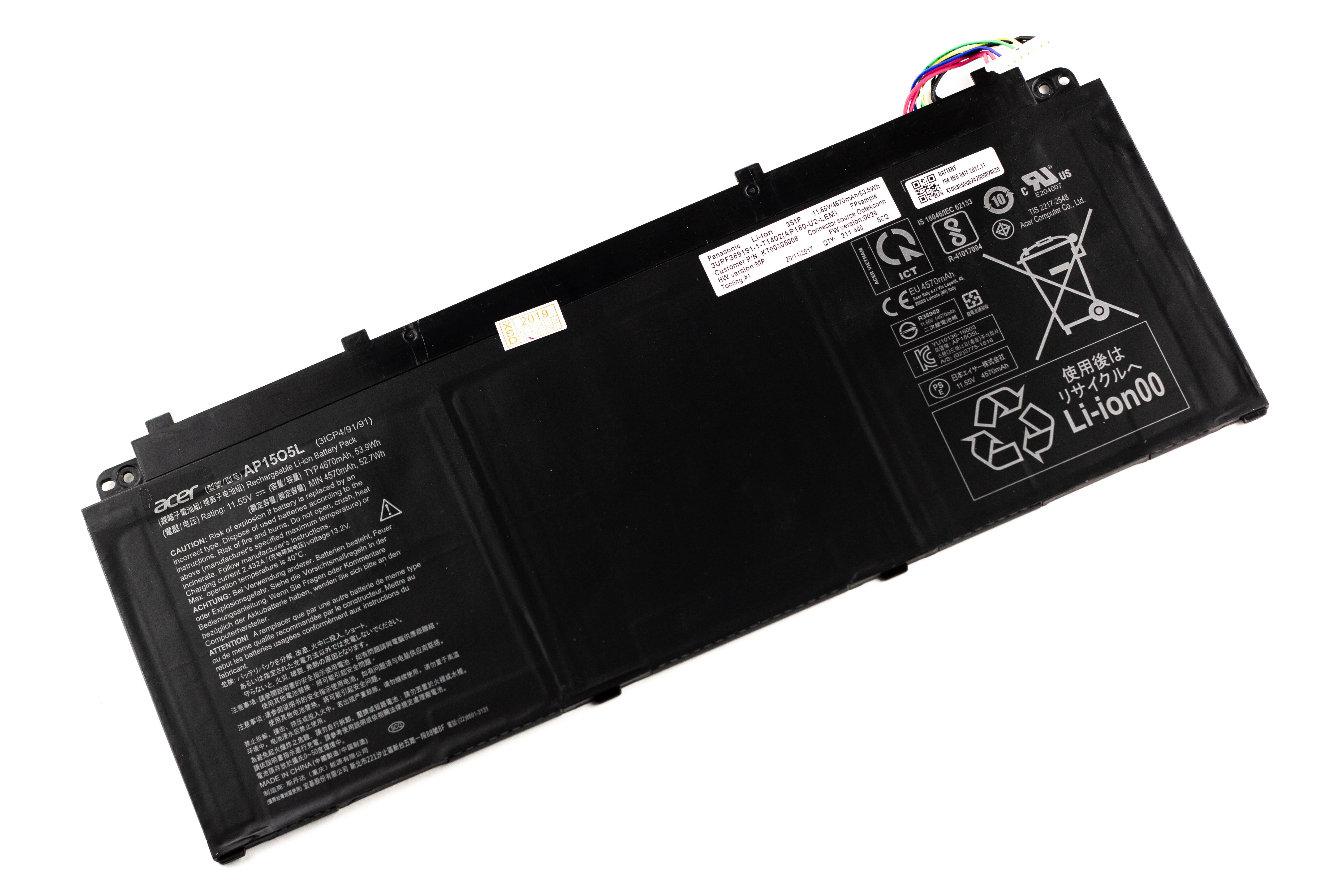 

Аккумулятор для ноутбука Acer SF514 S5-371 (11.55V 4570mAh) ORG AP15O5L