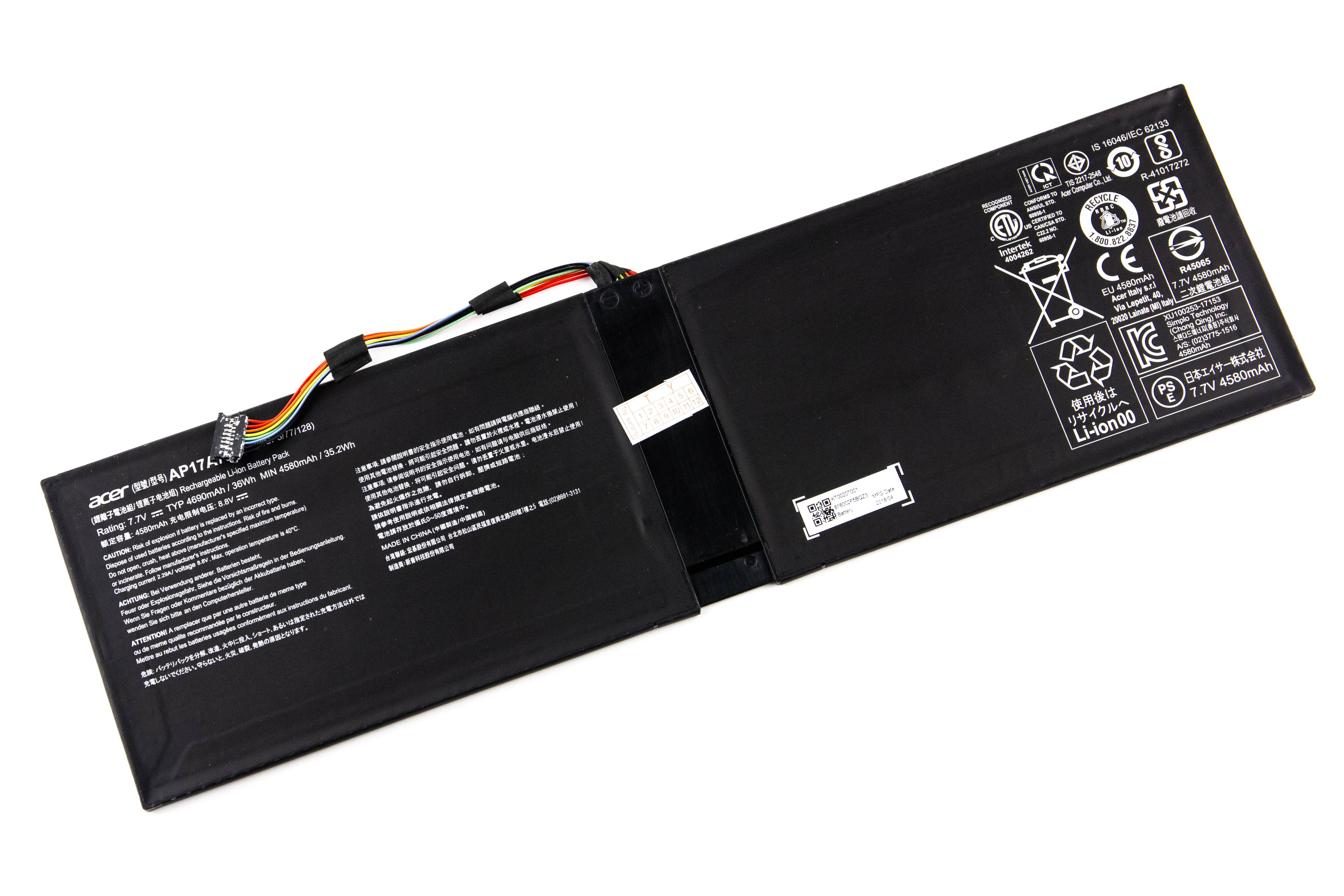 

Аккумулятор для ноутбука Acer SF714-51T (7.7V 4690mAh) ORG AP17A7J