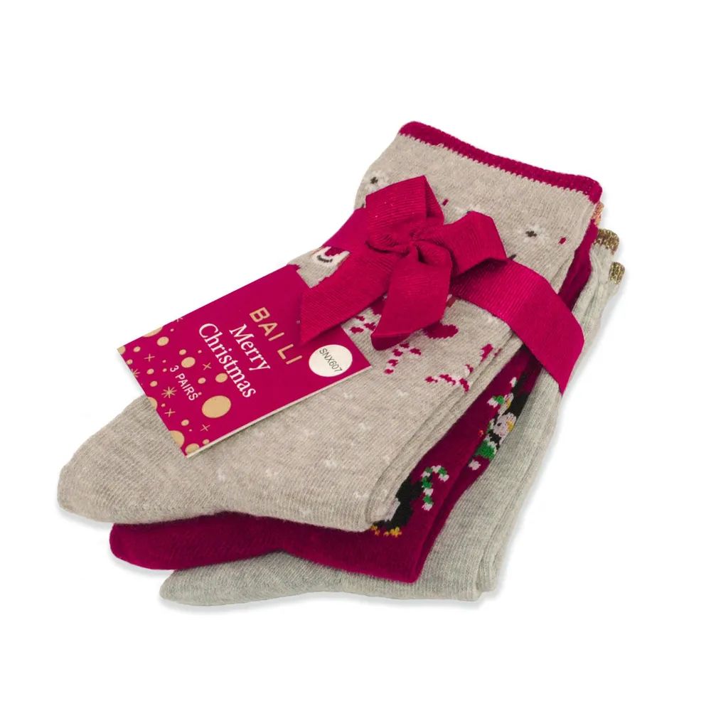 Комплект носков женских AMIGOBS Носки новогодние 1306 разноцветных one size