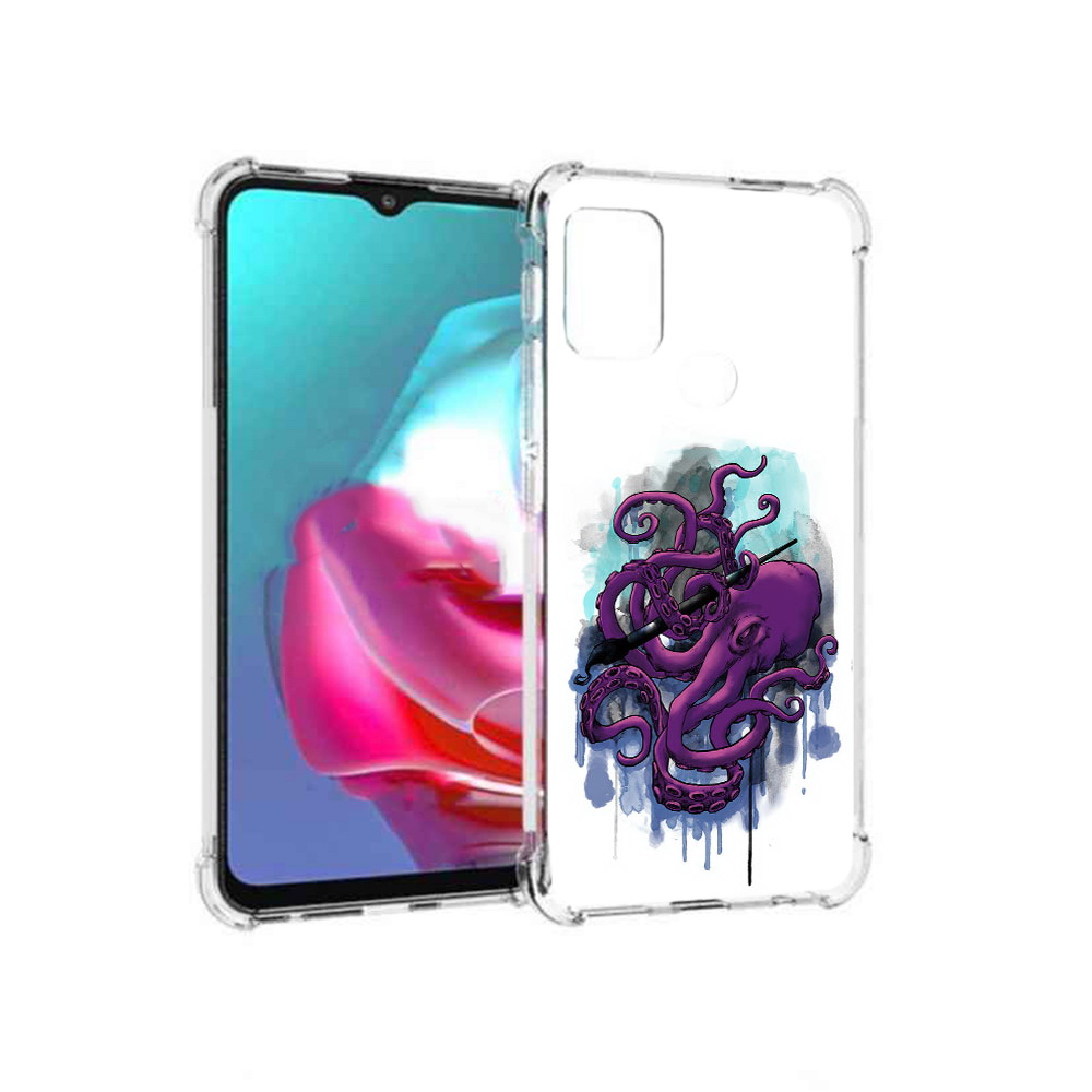 

Чехол MyPads Tocco для Motorola Moto G фиолетовый осьминог (PT227061.346.658), Прозрачный, Tocco