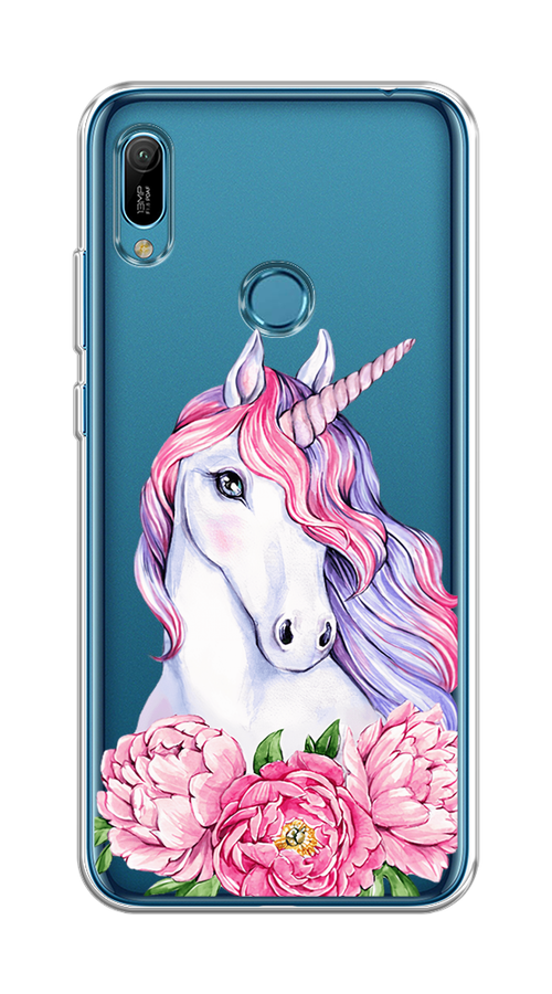 

Чехол на Huawei Y6 2019/Honor 8a/8a Pro/Y6s "Единорог с пионами", Розовый;белый;зеленый, 68750-1
