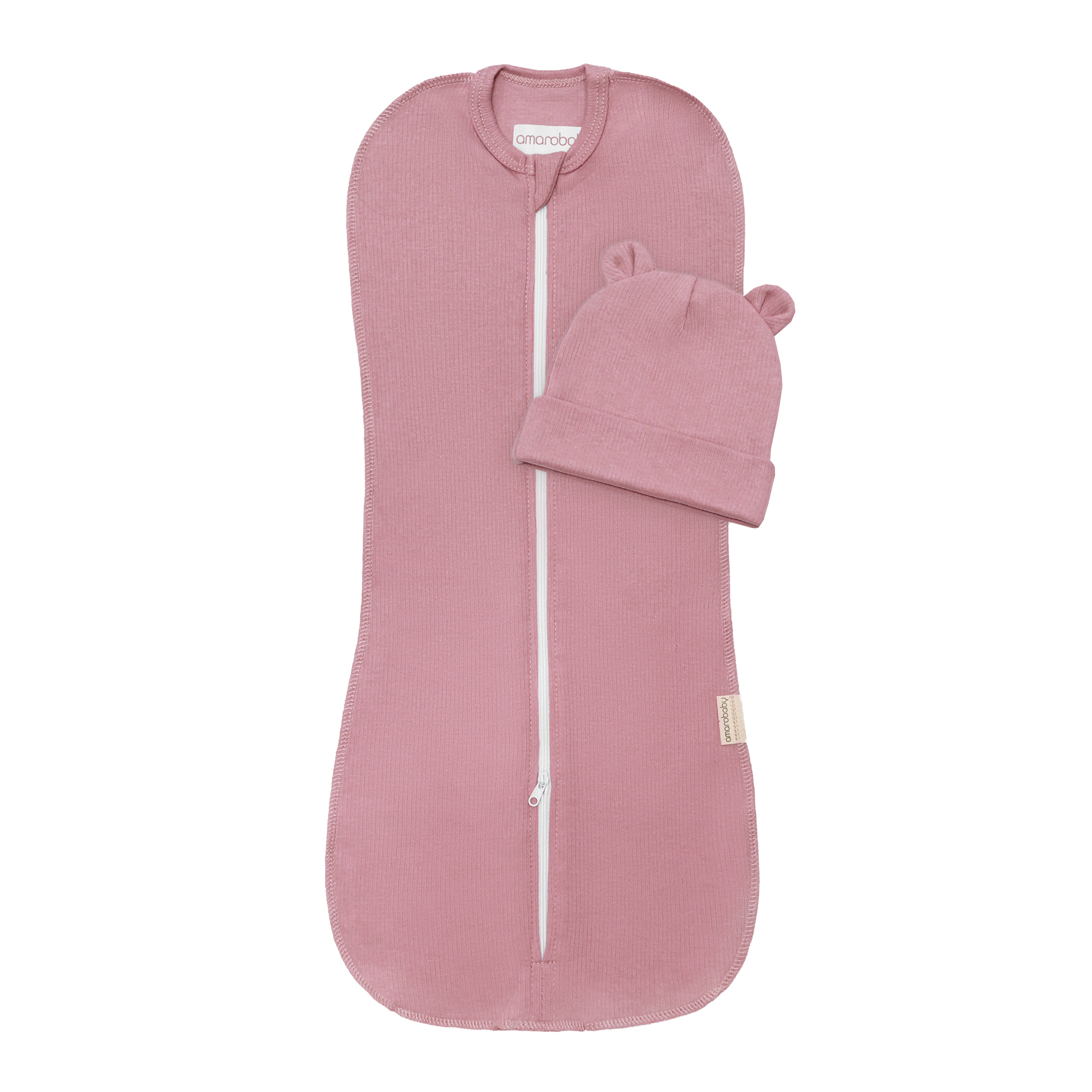 

Пеленка-кокон Amarobaby на молнии с шапочкой Fashion, розовый, размер 68-74, AB-OD22-FS57