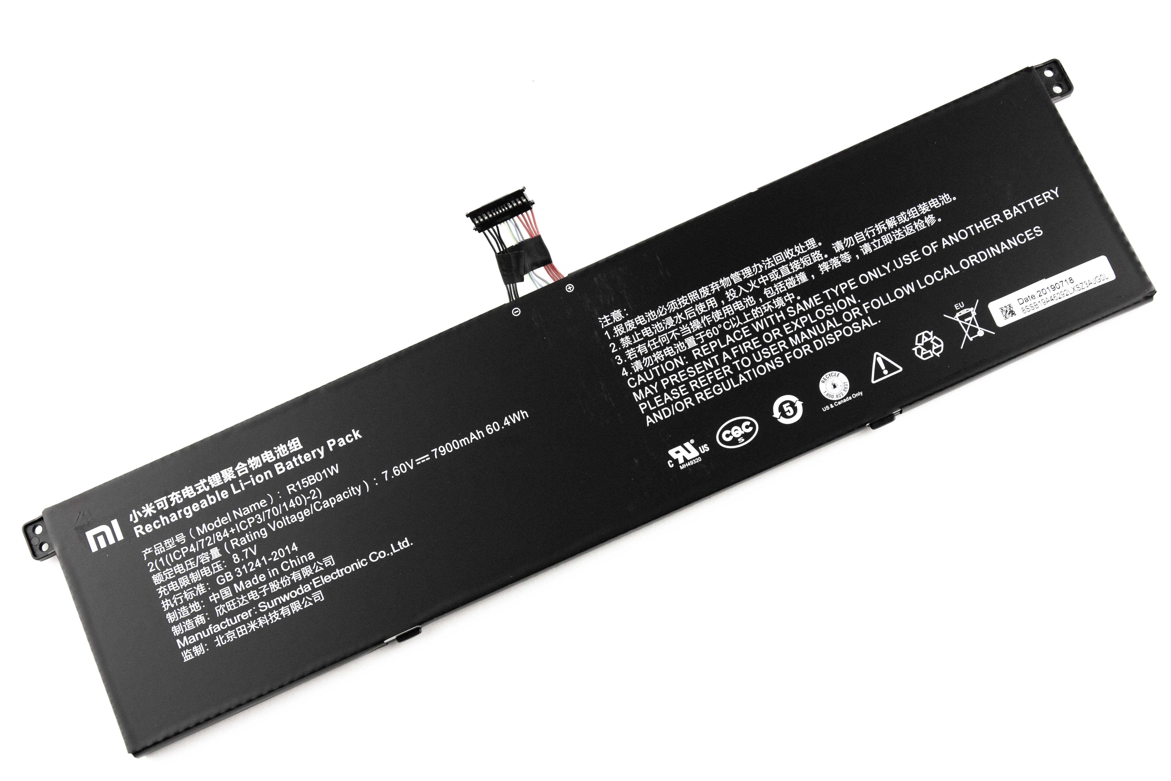 

Аккумулятор для ноутбука Xiaomi Mi Air 15.6 (7.60V 7900mAh) R15B01W