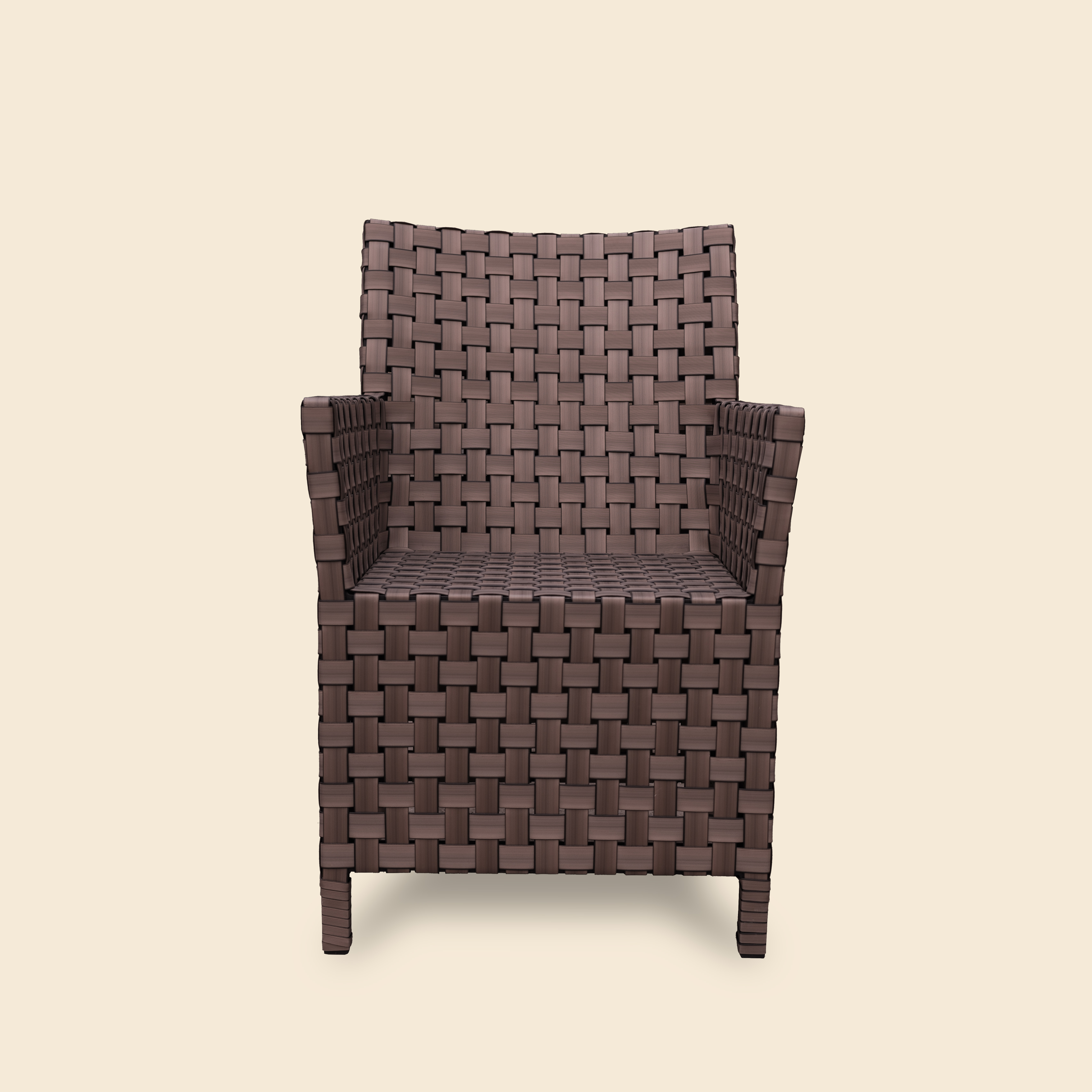 Кресло плетеное из ротанга STILO, шоколад, 72х72х83 см