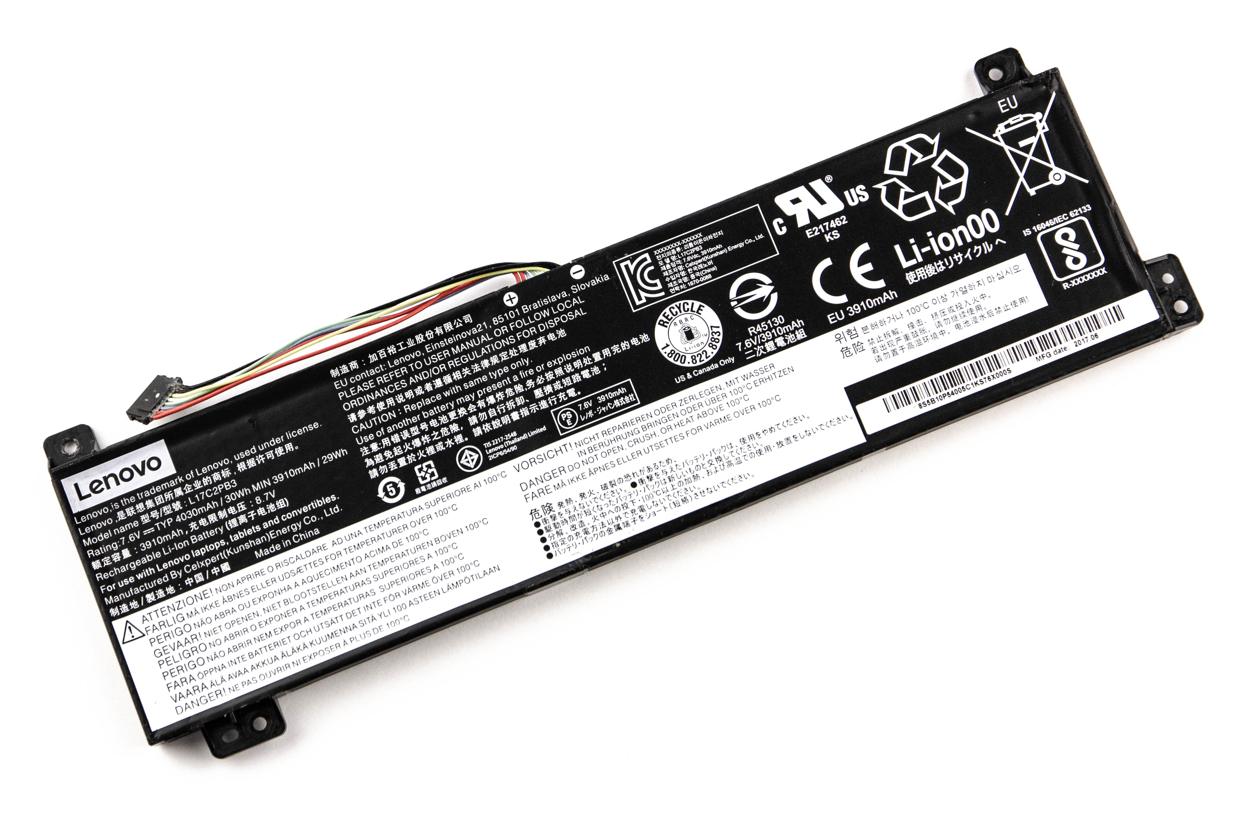 

Аккумулятор для ноутбука Lenovo V330-15IKB V330-15I (7.6V 4030mAh) ORG L17C2PB3