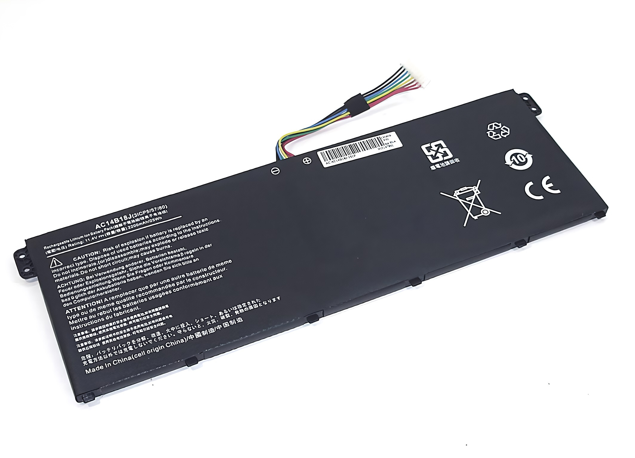 

Аккумулятор для ноутбука Acer V3-111 E3-111 E3-112 ES1-511 (11.4V 2200mAh) AC14B18J