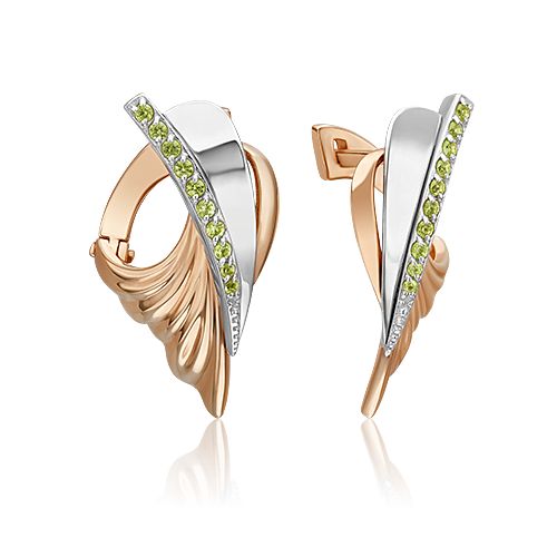 

Серьги из красного золота/белого золота PLATINA jewelry 02-5176-00, хризолит, 02-5176-00