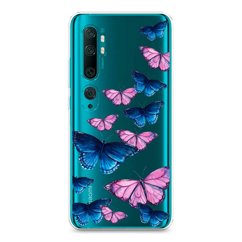 фото Силиконовый чехол "полет бабочек" на xiaomi mi note 10 awog