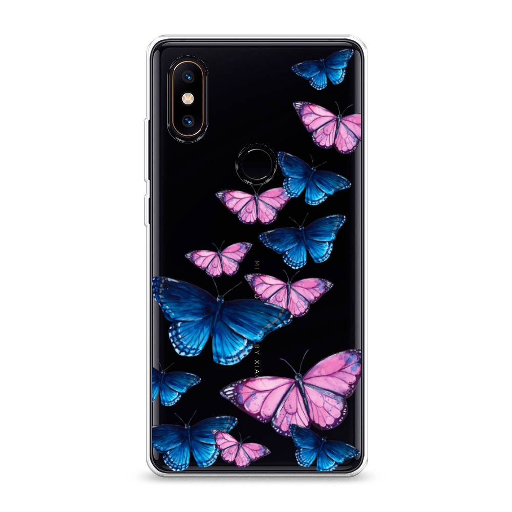 фото Силиконовый чехол "полет бабочек" на xiaomi mi mix 2s awog
