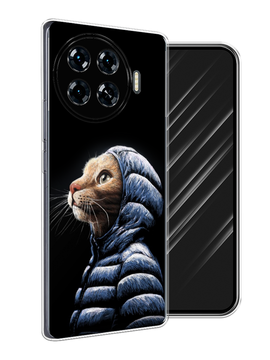 

Чехол Awog на Tecno Spark 20 Pro Plus "Кот в капюшоне", Черный;бежевый;синий, 305050-1