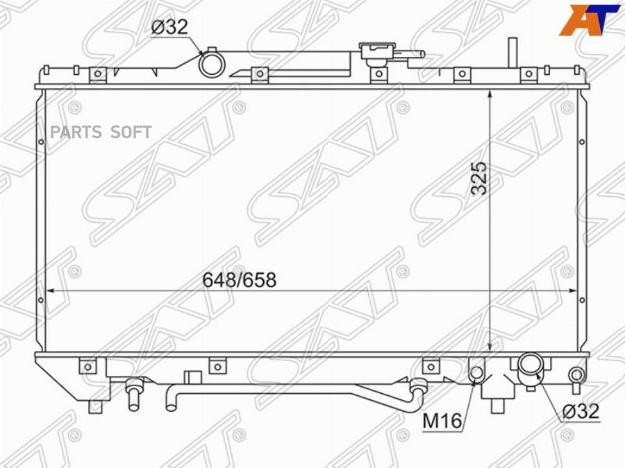 

SAT TY0002-ST190-2.0 Радиатор TOYOTA CORONA/CARINA/CALDINA ST19# 3S/4S 92-96 1шт