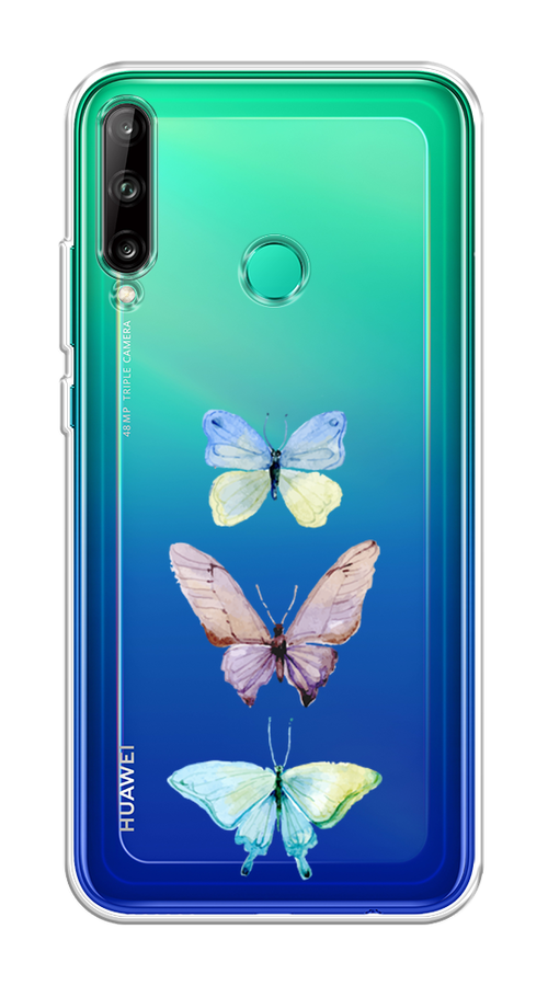 

Чехол на Honor 9C/Huawei P40 Lite E/Y7p "Акварельные бабочки", Бирюзовый;розовый, 612450-1