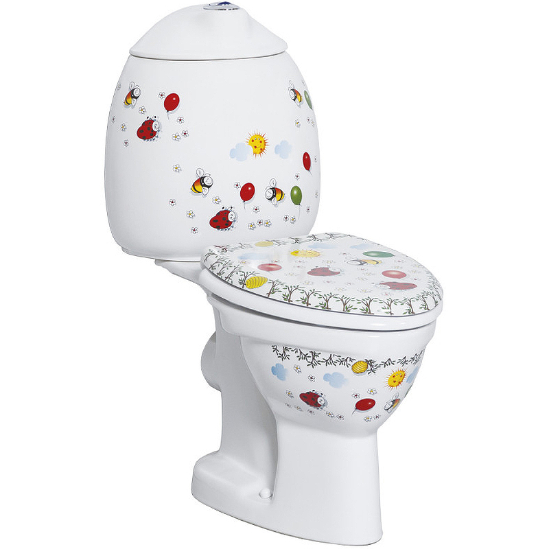 

Унитаз компакт Creavit Cocuk CK310-11CB00E-FF00+KC0802.01.1000E Белый с декором с сиденьем
