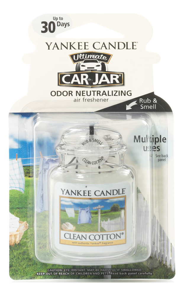 фото Yankee candle гелевый ароматизатор для автомобиля clean cotton