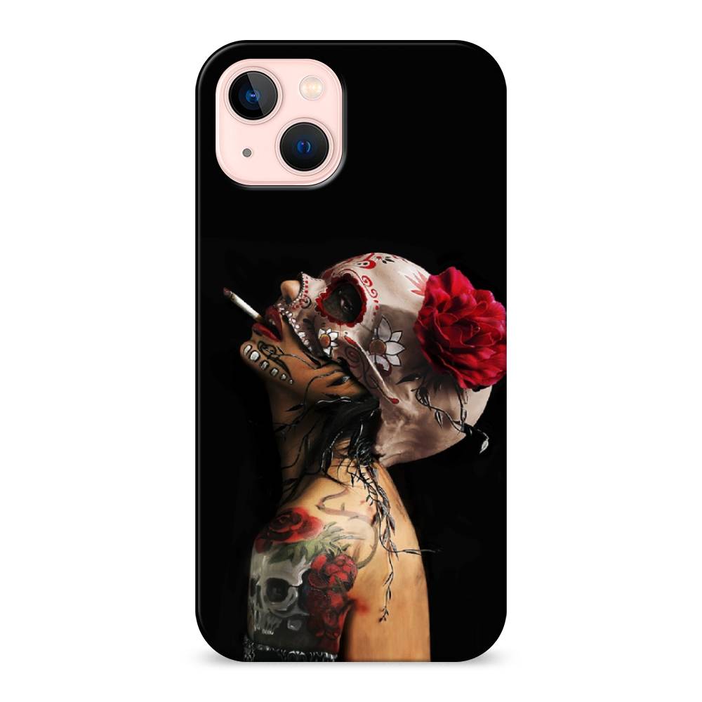 

Пластиковый чехол "Девушка с черепом" на Apple iPhone 13, 14220-7