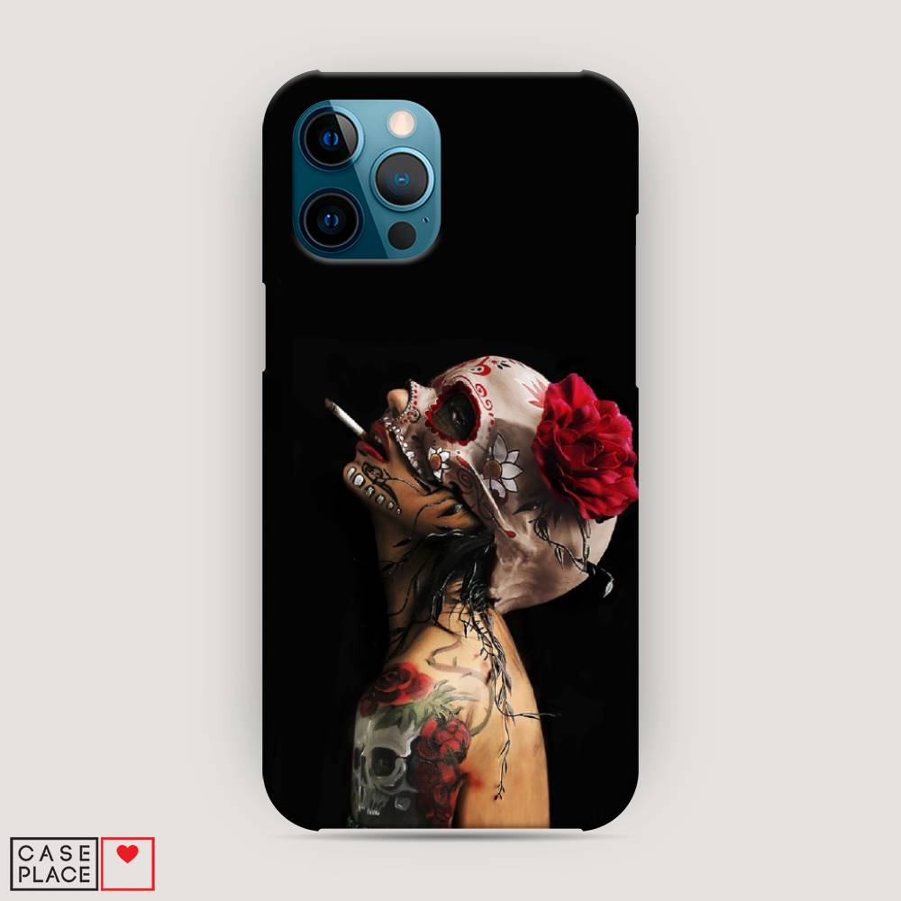 

Пластиковый чехол "Девушка с черепом" на Apple iPhone 12 Pro Max, 12720-7
