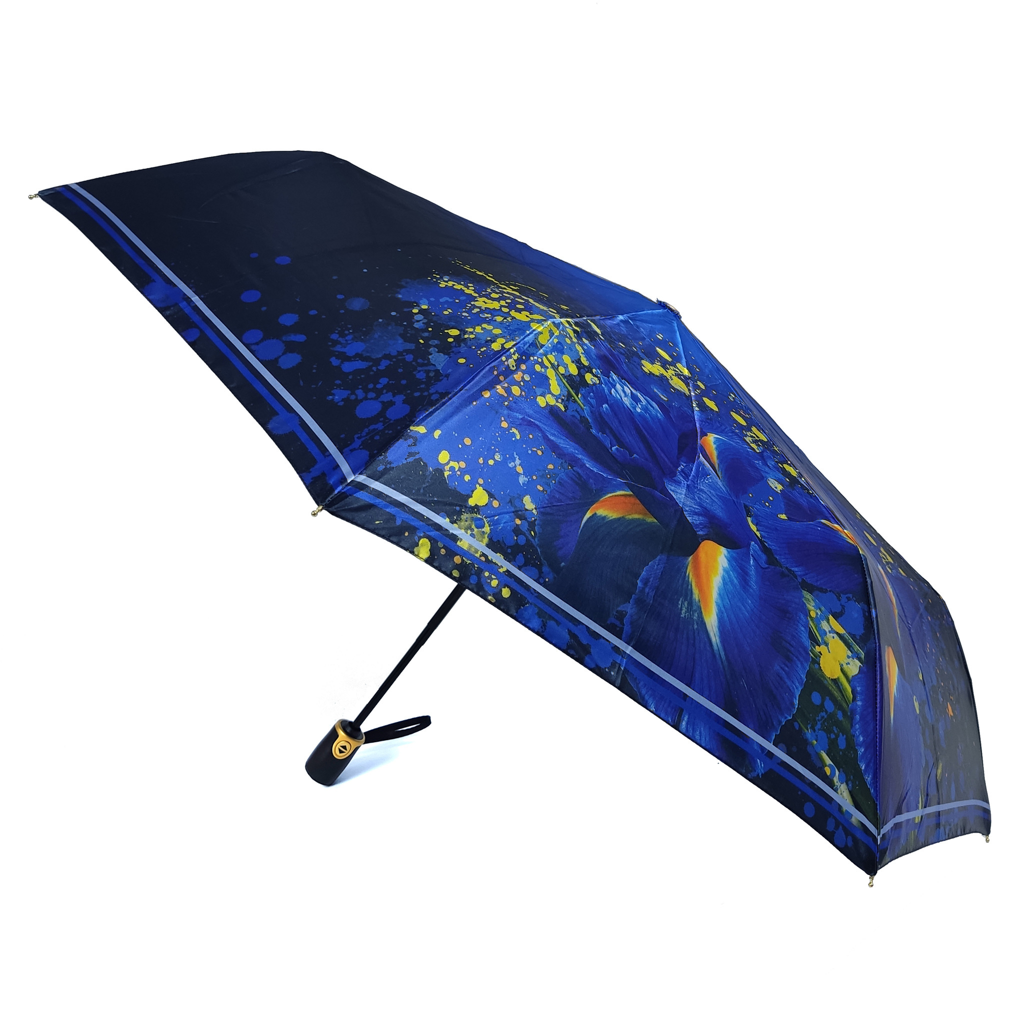 Зонт женский Три Слона 3825-M чёрный/синий