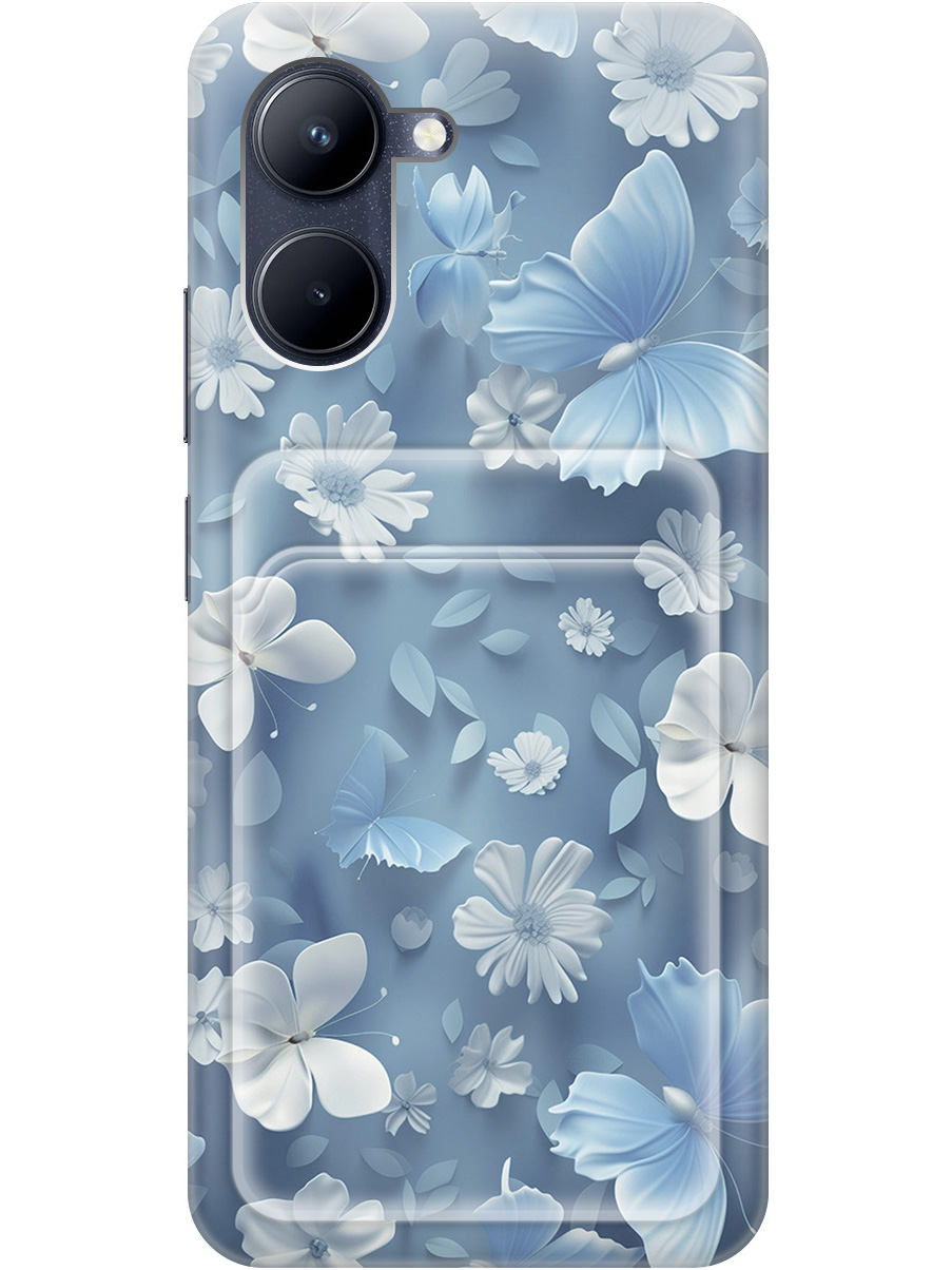 

Силиконовый чехол на Realme C33 с принтом с карманом для карты прозрачный 783978, Прозрачный;белый;голубой, 766400410
