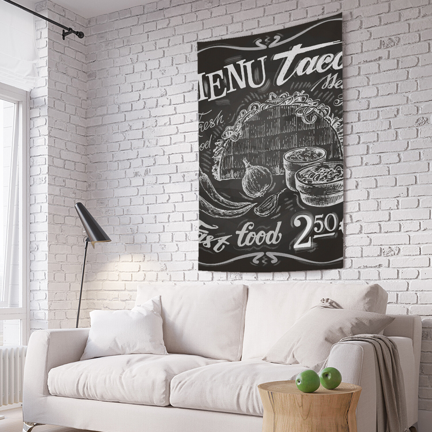 

Вертикальное фотопанно на стену JoyArty Меню тако 150x200 см, Меню тако