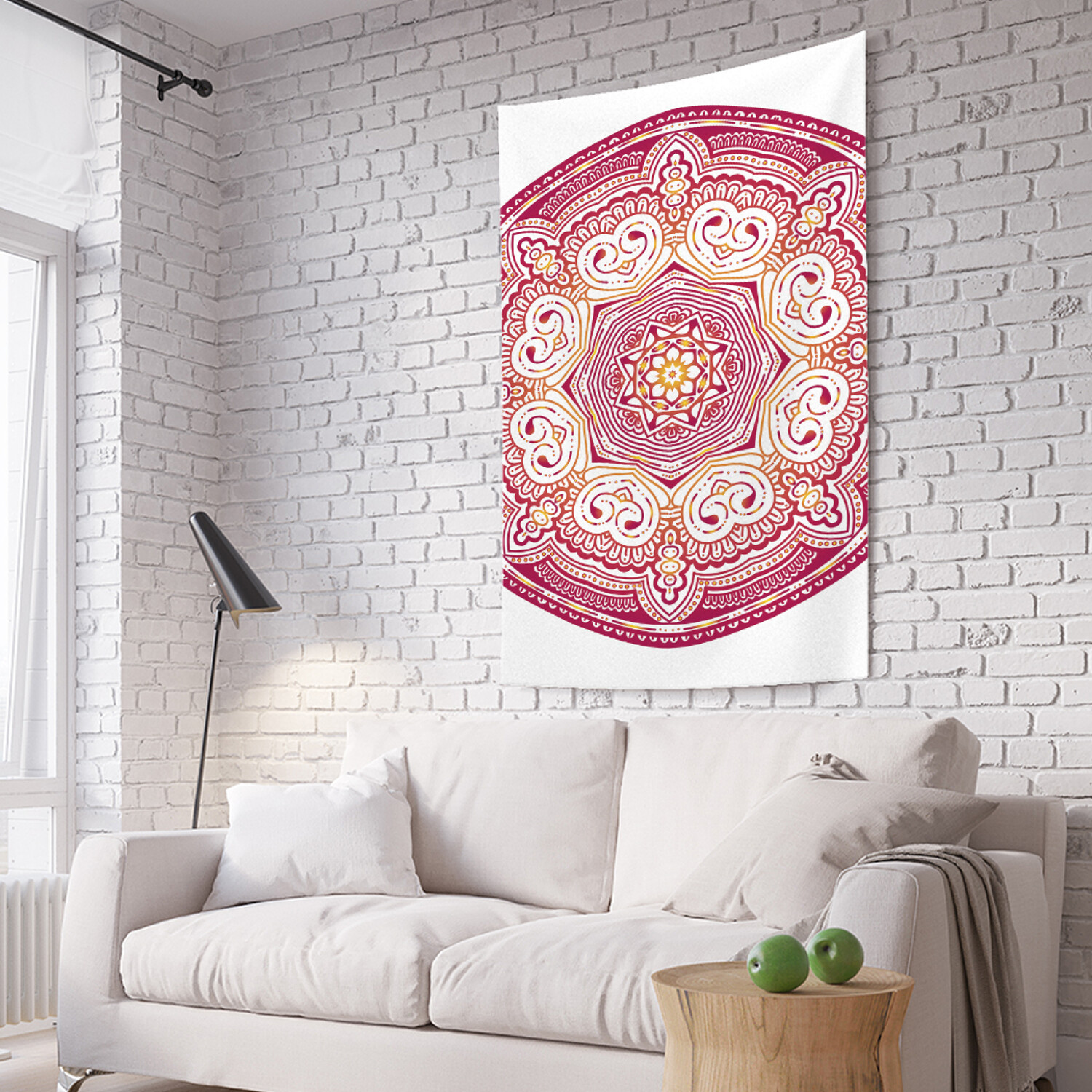 фото Вертикальное фотопанно на стену joyarty "диск цветочной мандалы", 150x200 см